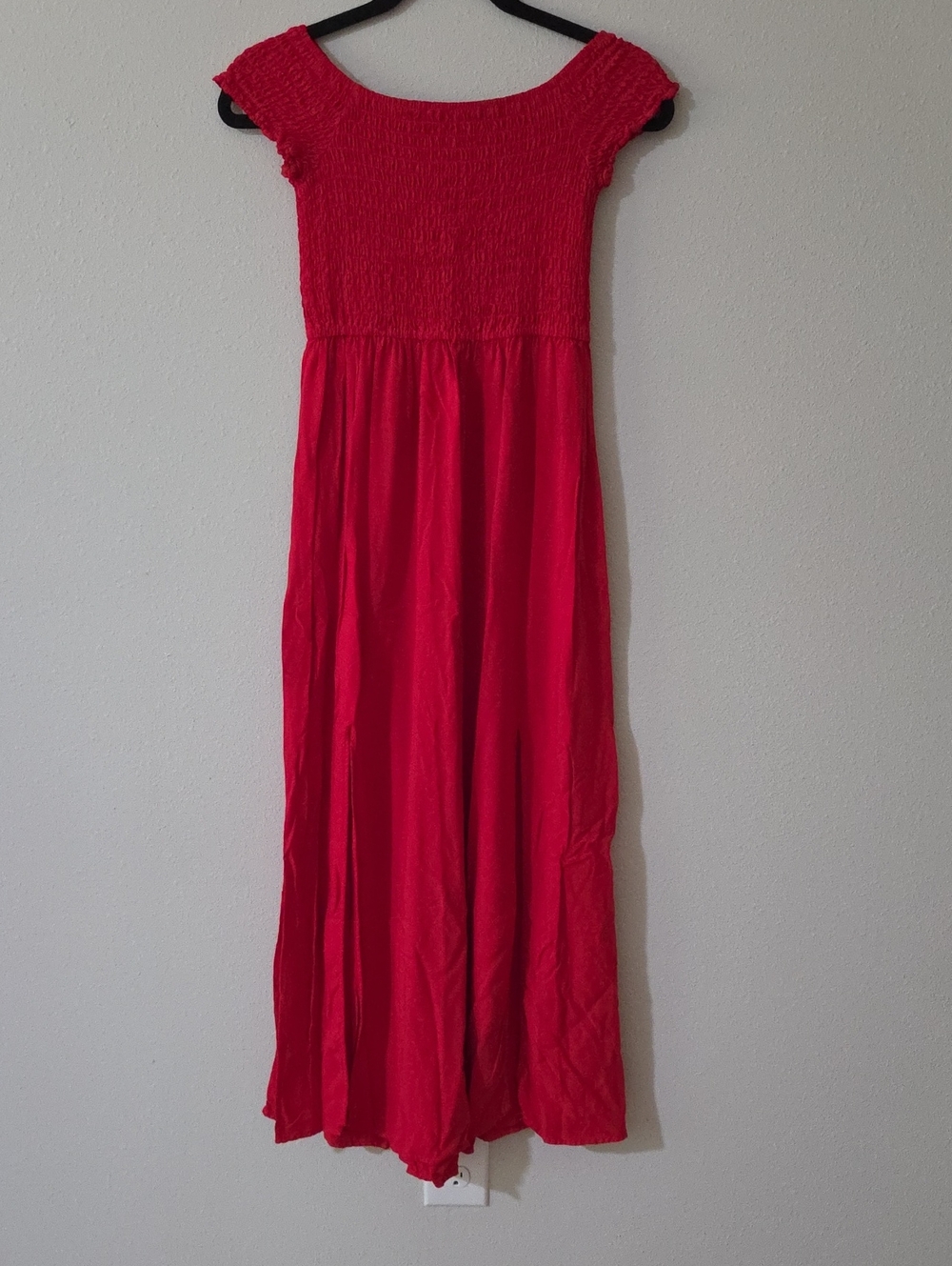 Cotton Emporium Red Smocked Maxi Dress